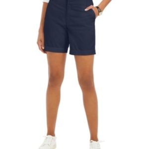 NEW NEVER WORN Charter Club twill casual womens shorts NAVY BLUE NWT SIZE 12 Reg
